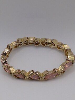 Napier bracelet with pink marquise stones
